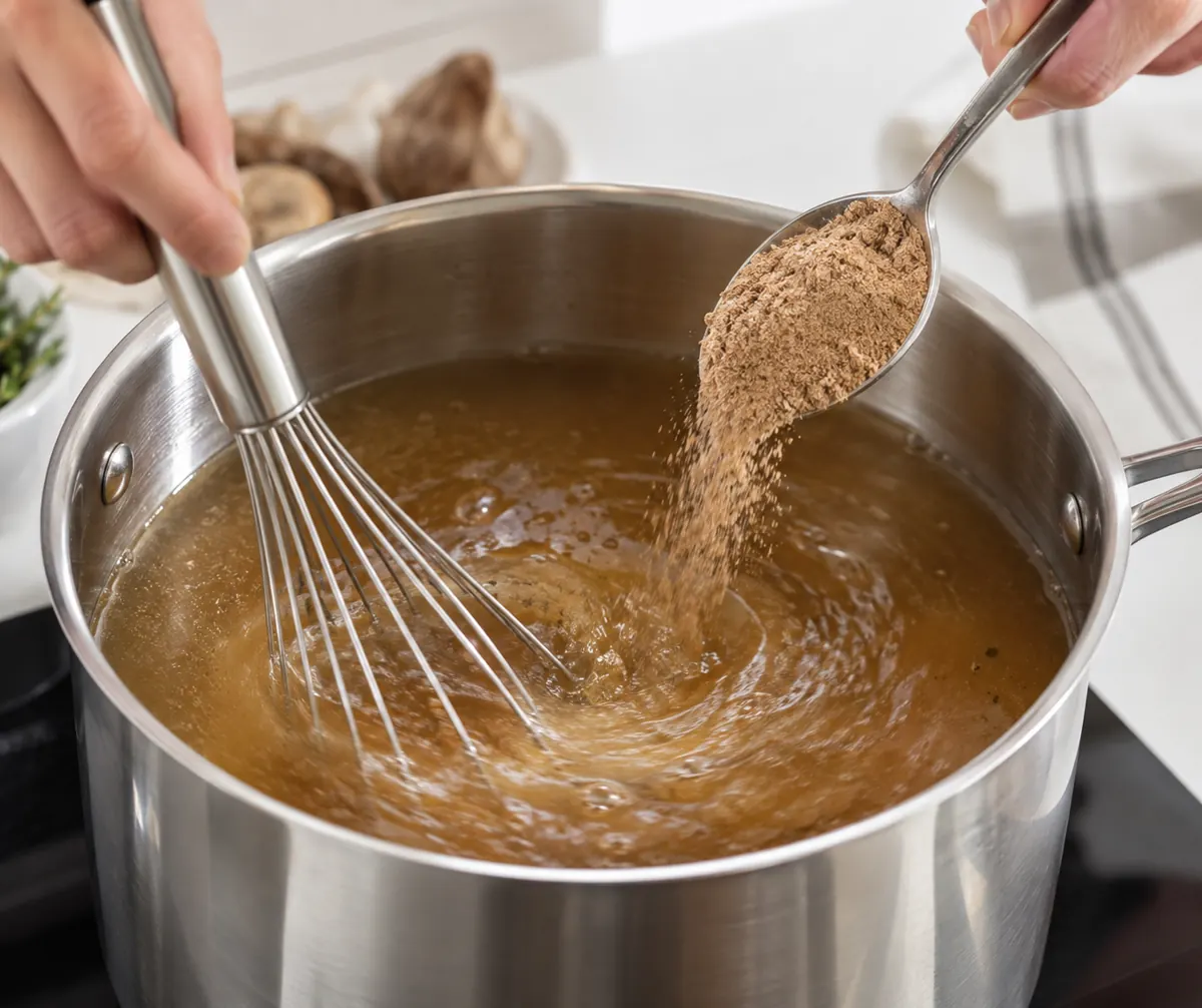Add powder to soups, broths and sauces
